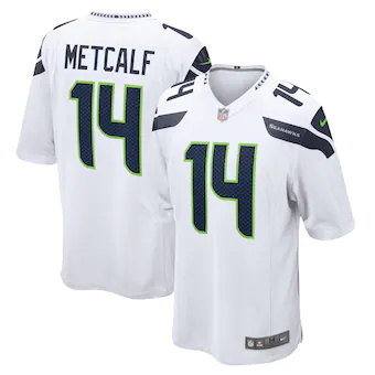 mens nike dk metcalf white seattle seahawks game jersey